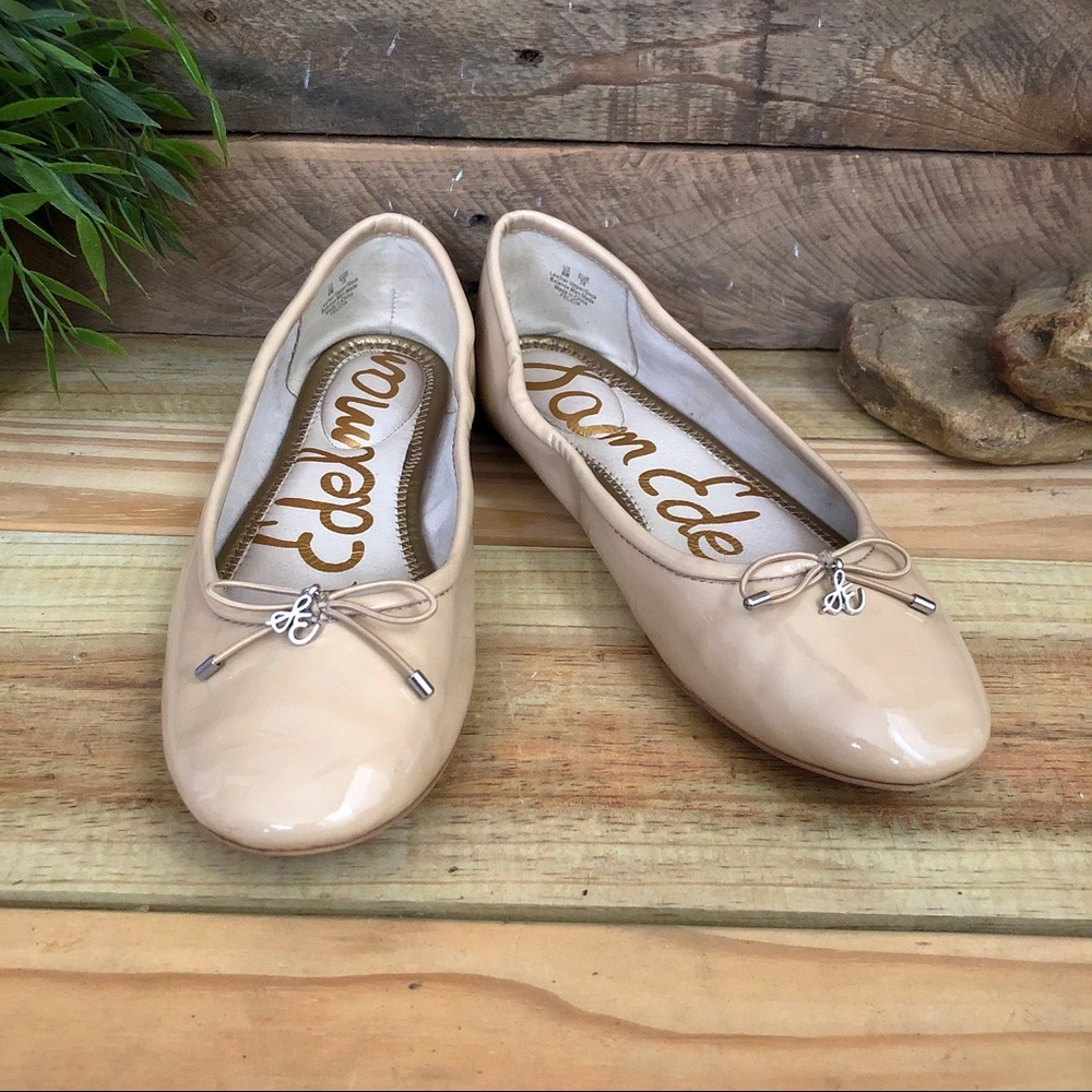 Sam Edelman Felicia tan patent leather ballet flat